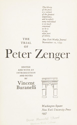 The trial of Peter Zenger
