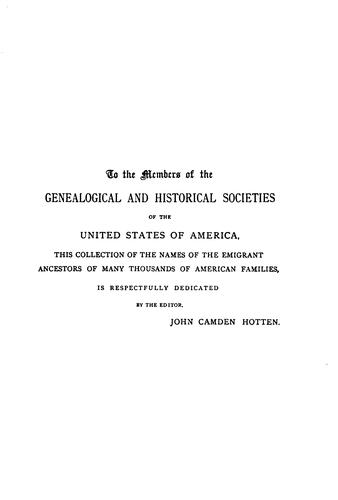 The original lists of persons of quality