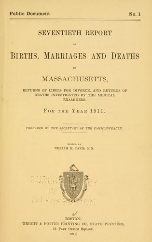 Annual report - vital statistics of Massachusetts. (title varies)
